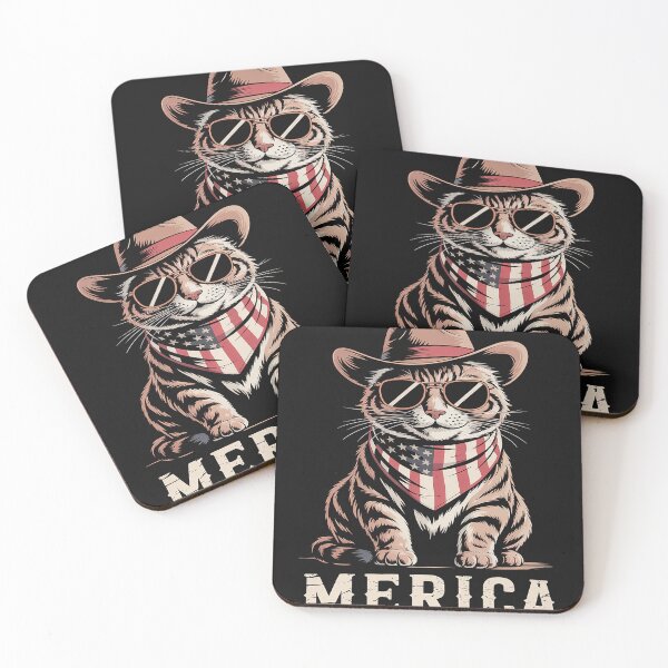 Item preview, USA 'Merica Cat 4th of July Men Women Kids Funny Patriotic designed and sold by AvagondaMind.