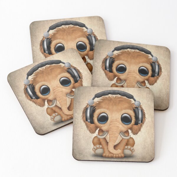 Item preview, Lindo mamut lanudo con auriculares designed and sold by JeffBartels.