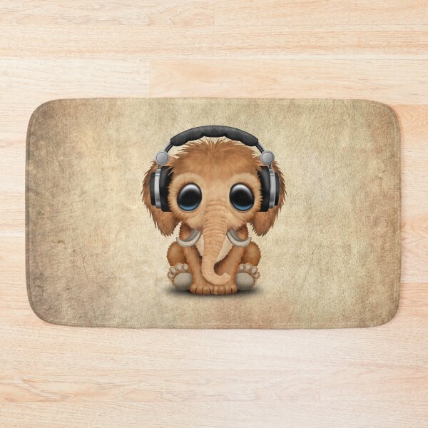Item preview, Cute Woolly Mammoth Wearing Headphones designed and sold by JeffBartels.
