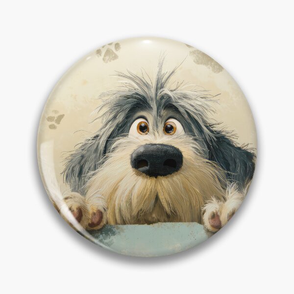 Item preview, Catalan Sheepdog Peeking over Wall 01 designed and sold by Elisabeth Lucas.
