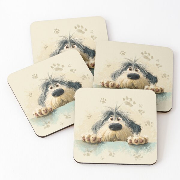 Item preview, Catalan Sheepdog Peeking over Wall 01 designed and sold by Elisabeth Lucas.