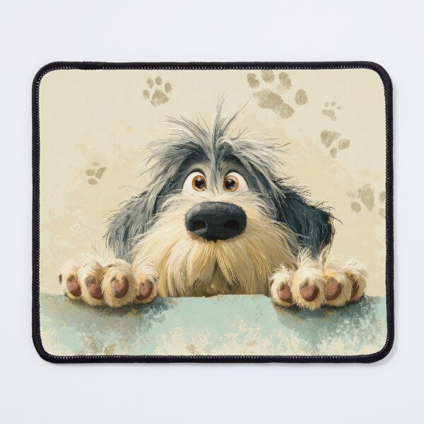 Item preview, Catalan Sheepdog Peeking over Wall 01 designed and sold by Elisabeth Lucas.