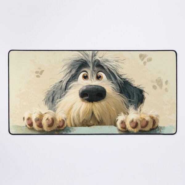 Item preview, Catalan Sheepdog Peeking over Wall 01 designed and sold by Elisabeth Lucas.
