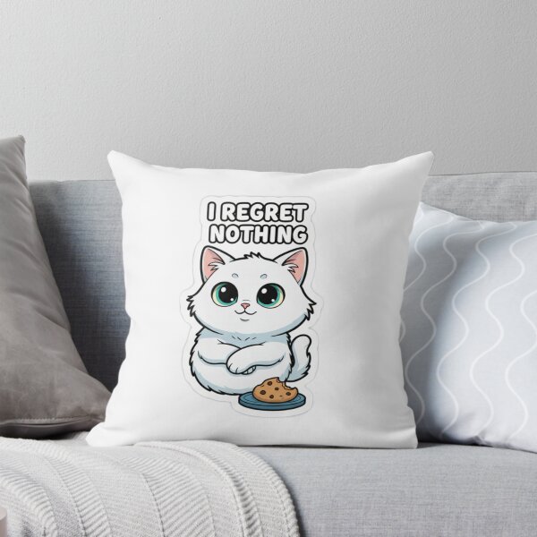 Artikelvorschau, Ich bereue nichts. Süße Katze hat Keks gegessen. entworfen und verkauft von Pattern Unhinged.
