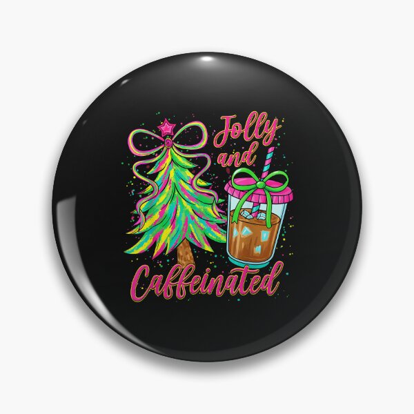 Item preview, Jolly And Caffeinated Funny Christmas Tree Coquette Bow designed and sold by cawtoon.
