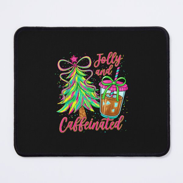 Item preview, Jolly And Caffeinated Funny Christmas Tree Coquette Bow designed and sold by cawtoon.