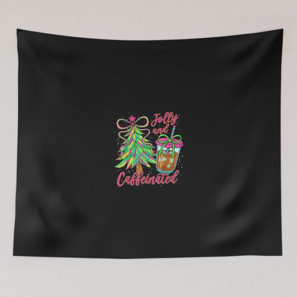 Item preview, Jolly And Caffeinated Funny Christmas Tree Coquette Bow designed and sold by cawtoon.