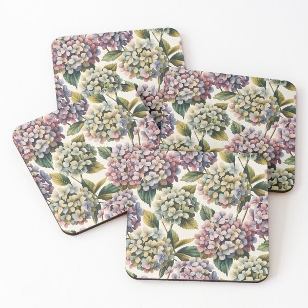 Item preview, Watercolor retro style hydrangea pattern designed and sold by Tamas Das.