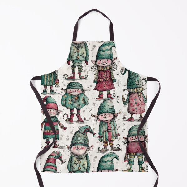 Item preview, Whimsical Christmas Elves Watercolor Seamless Pattern – Playful Holiday Characters designed and sold by dawnleblanc55.