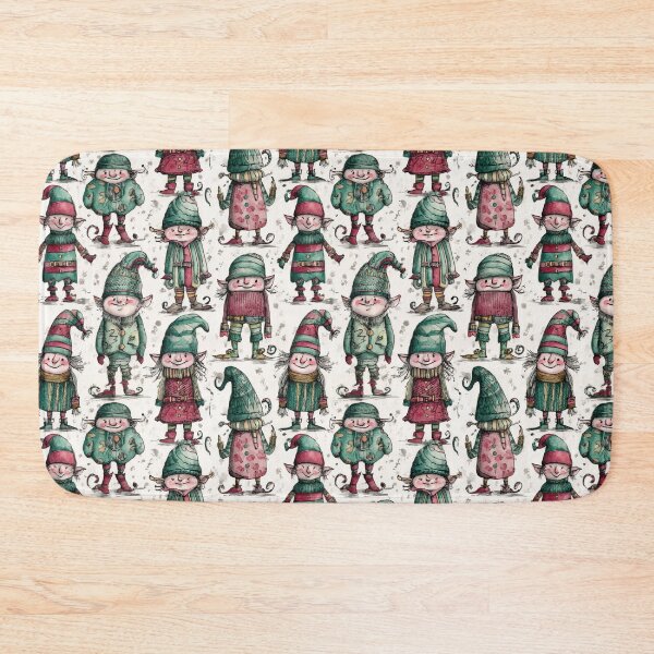 Item preview, Whimsical Christmas Elves Watercolor Seamless Pattern – Playful Holiday Characters designed and sold by dawnleblanc55.