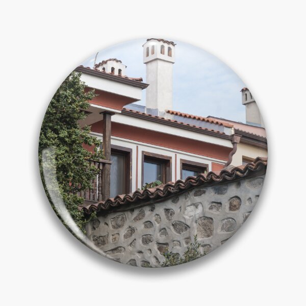 Item preview, Traditional Revival House Hidden Behind High Stone Wall designed and sold by Georgia Mizuleva.