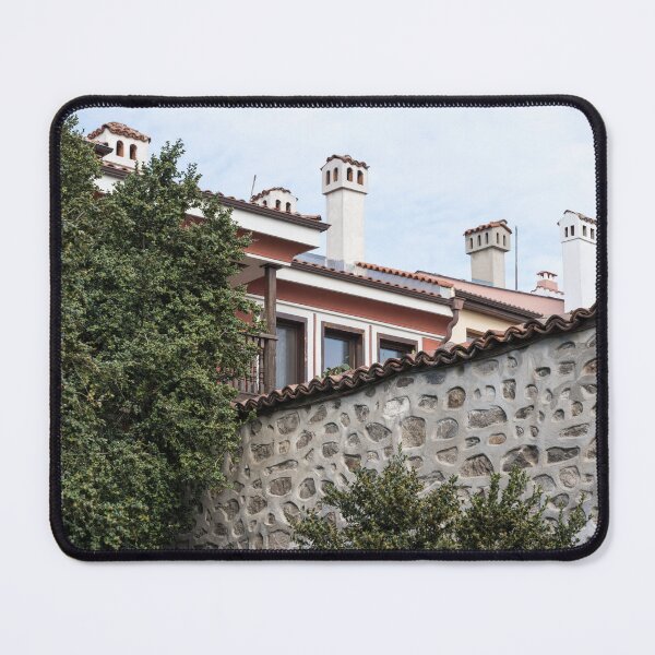 Item preview, Traditional Revival House Hidden Behind High Stone Wall designed and sold by Georgia Mizuleva.