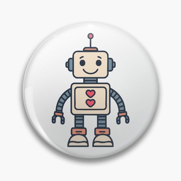 Artikelvorschau, Lovebot aktiviert – Emblem eines freundlichen Roboters entworfen und verkauft von UptownMax.