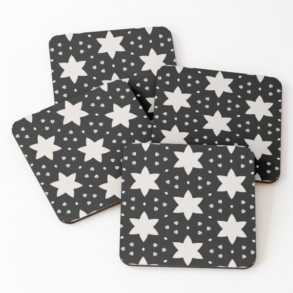 Item preview, Modern Black & Ivory Floral Tile Pattern designed and sold by joycrysstudio.