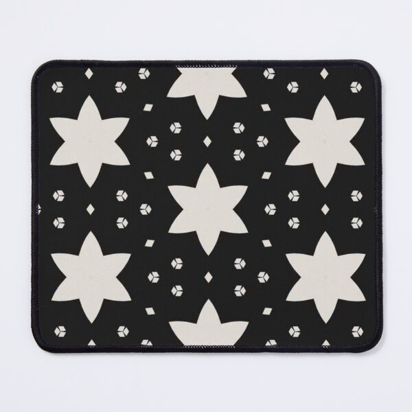 Item preview, Modern Black & Ivory Floral Tile Pattern designed and sold by joycrysstudio.