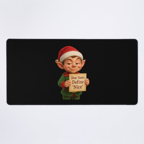 Item preview, Cute Christmas Elf - Dear Santa, Define Nice | Kawaii Fun Christmas Art designed and sold by Moons Studio.
