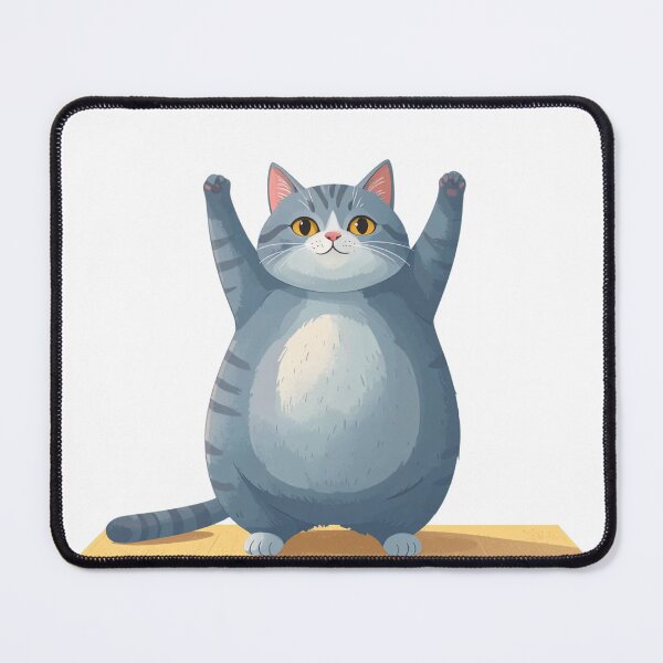 Item preview, Chubby Cat Doing Yoga Stretching Happy Funny Pose designed and sold by takeng07.
