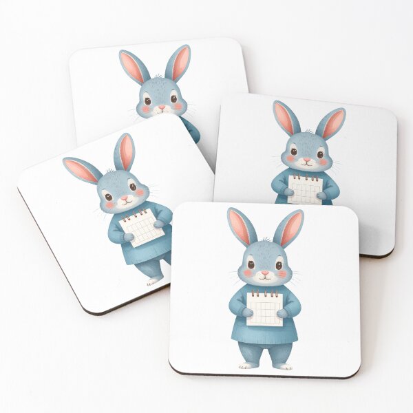 Item preview, Cute Blue Bunny Holding Calendar Planner Organizer Scheduler designed and sold by takeng07.