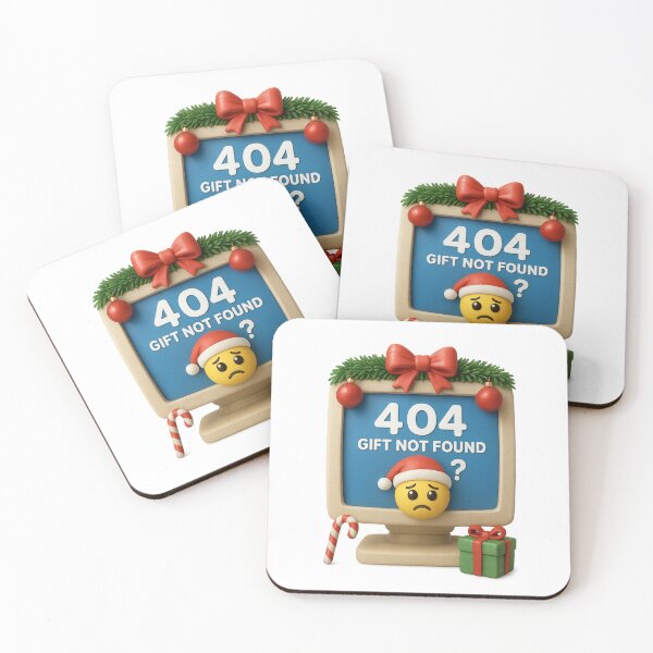 Item preview, Cute Christmas Computer Error Screen - 404 Gift Not Found | Kawaii Fun Christmas Art designed and sold by Moons Studio.