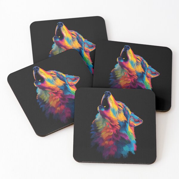 Item preview, Colorful Howling Wolf designed and sold by Boddicca.