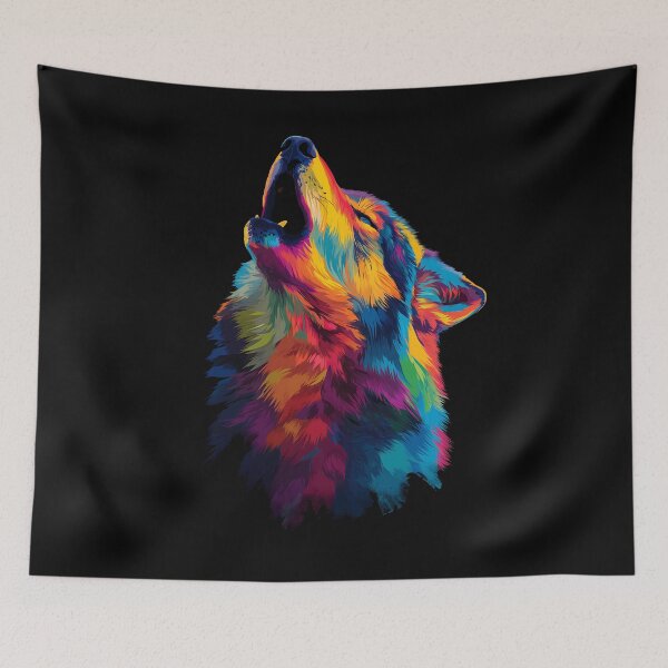 Item preview, Colorful Howling Wolf designed and sold by Boddicca.