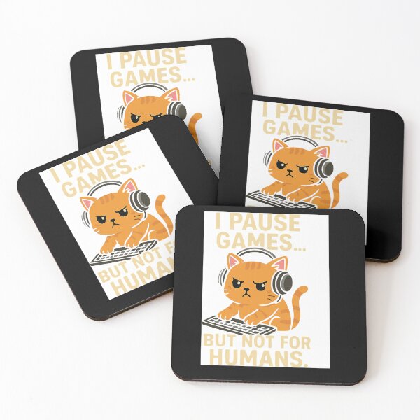 Item preview, Cute Gamer Cat – I Pause Games But Not For Humans | Funny Gaming T-Shirt designed and sold by doffstory.