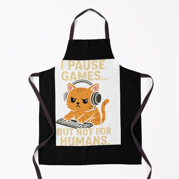 Item preview, Cute Gamer Cat – I Pause Games But Not For Humans | Funny Gaming T-Shirt designed and sold by doffstory.