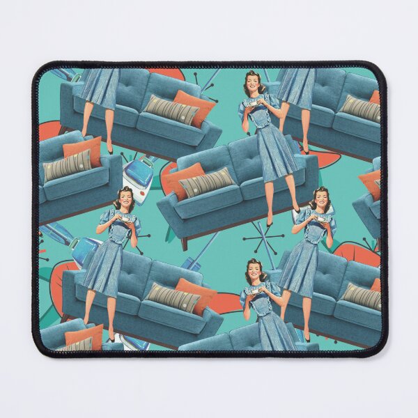 Item preview, Retro Atomic Mid Century Housewives 1950s Vintage Sofa Collage designed and sold by RetroMaggie.
