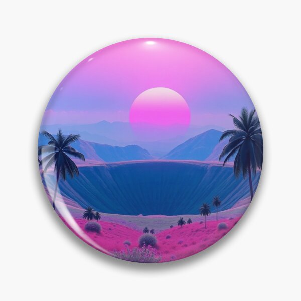 Item preview, Vaporwave Paradise Crater - Pink Sunset Palm Aesthetic designed and sold by EllDAV777.