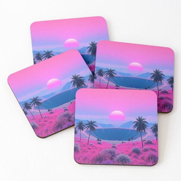 Item preview, Vaporwave Paradise Crater - Pink Sunset Palm Aesthetic designed and sold by EllDAV777.
