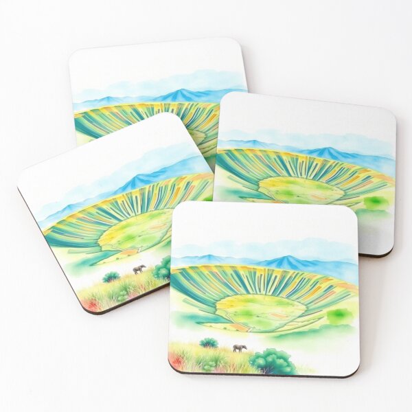 Item preview, Ngorongoro Crater Watercolor Painting - African Safari Art designed and sold by EllDAV777.