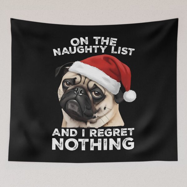Item preview, Funny Naughty List Pug Christmas T-Shirt designed and sold by LarryMBrown.