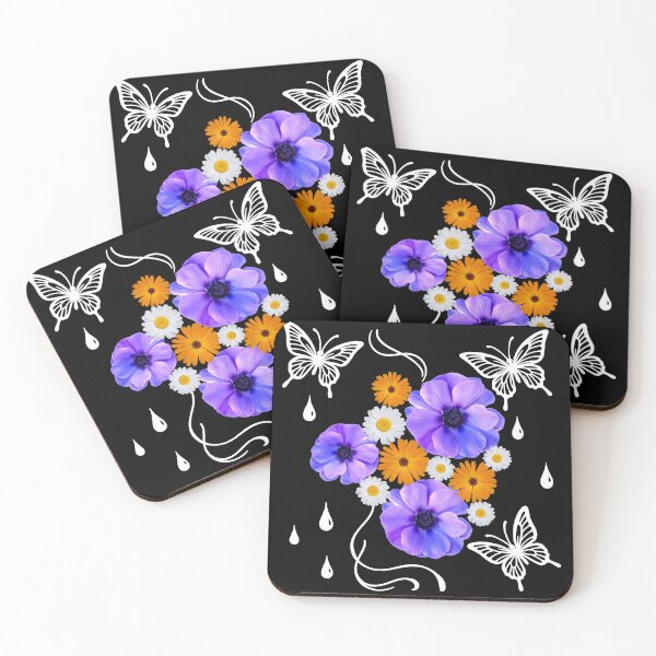 Item preview, Anemone Calendula Daisy Butterflies Dewdrops Shapes Mania designed and sold by Shapes-Mania.