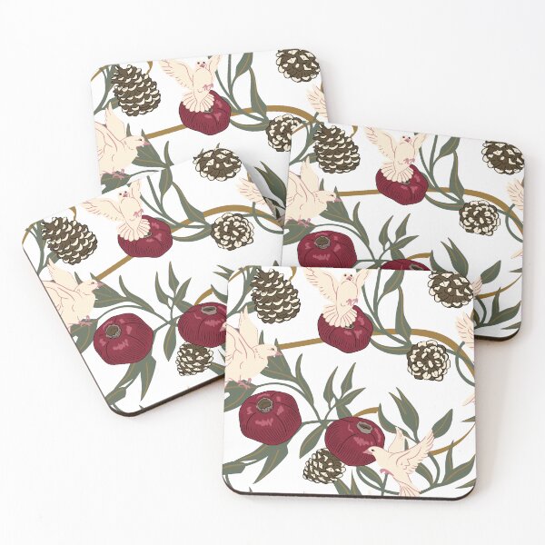 Item preview, Winter Doves (Beige and White) designed and sold by RinaRozsas.
