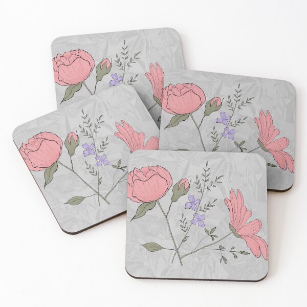 Item preview, Peony Bouquet on Crushed Silver designed and sold by MirelaBadea.