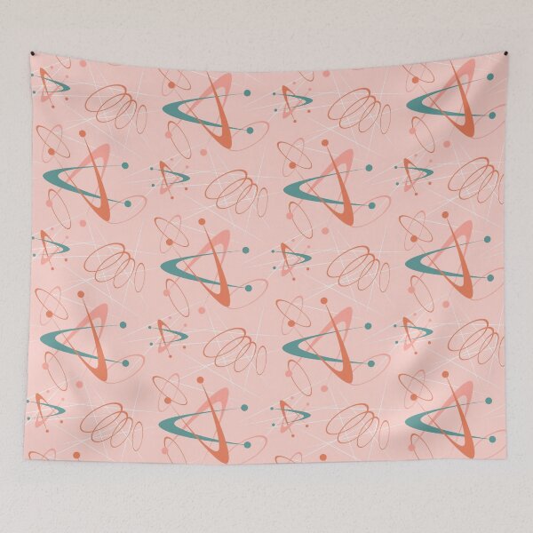 Item preview, 1950s Mid Century Modern Pink Atomic Starburst Boomerangs designed and sold by RetroMaggie.