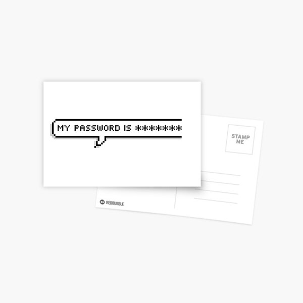 My Password is ******** Postcard