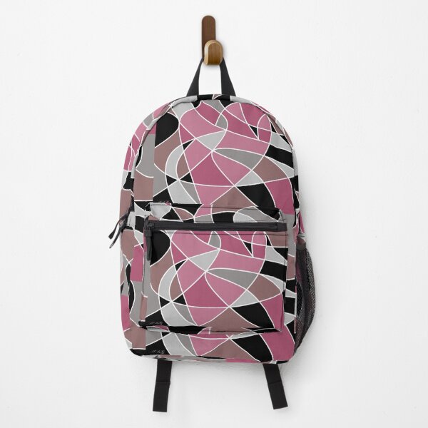 Item preview, Modern Patterned Pink Heart on Black Background - Dynamic Abstract designed and sold by ABG Inspirational Art.