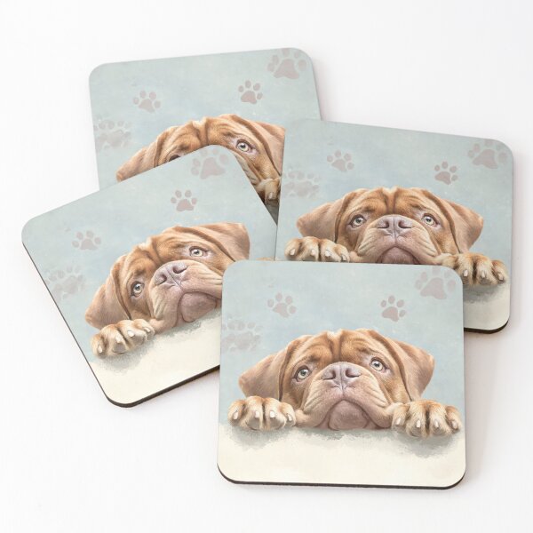Item preview, Dogue de Bordeaux Peeking over Wall 01 designed and sold by Elisabeth Lucas.