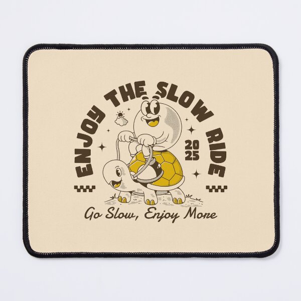 Item preview, Enjoy the Slow Ride Retro Turtle and Rider Cartoon Design designed and sold by adipra.