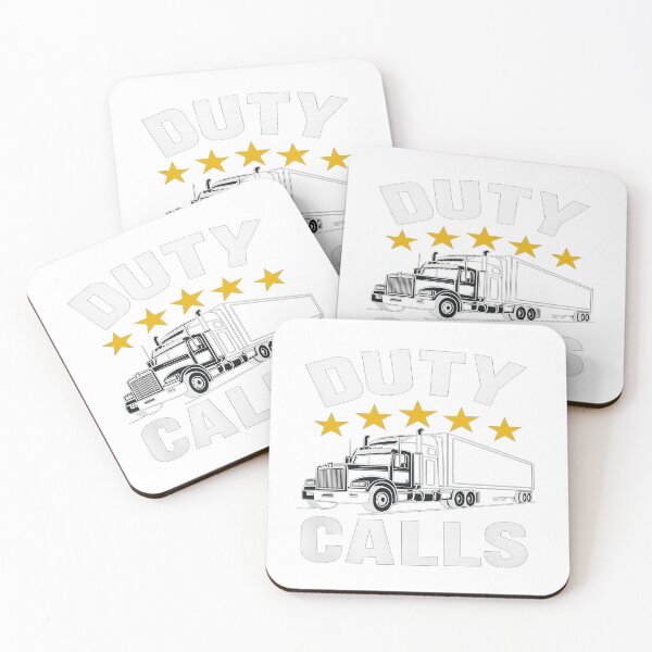 Item preview, Duty Calls – Clean White & Gold Semi Truck Trucker Design designed and sold by faamyo.
