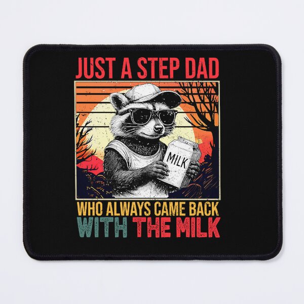 Item preview, Sunset Raccoon Stepdad Milk Joke T-Shirt designed and sold by LarryMBrown.