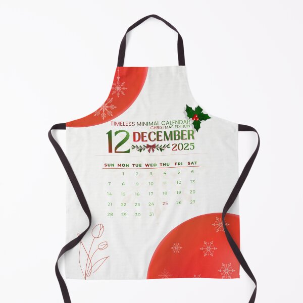Item preview, Christmas Edition December 2025 Calendar – Festive Minimal Wall Art designed and sold by evermusedesignstudio.