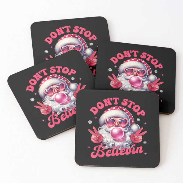 Item preview, Don'T Stop Believin Funny Pink Santa Claus Christmas Vibes designed and sold by merlinnears.