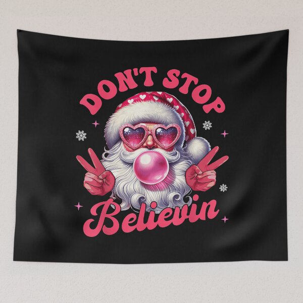 Item preview, Don'T Stop Believin Funny Pink Santa Claus Christmas Vibes designed and sold by merlinnears.