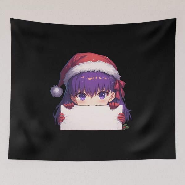 Item preview, Sakura Matou Fate Stay Night Chibi Kawaii Christmas Anime Girl Peeker Sweet Holiday Charm designed and sold by Raslbazola.