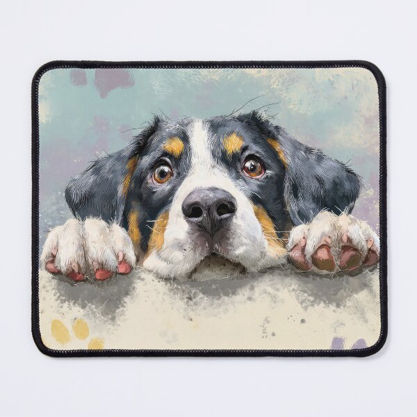 Item preview, Entlebucher Mountain Dog Peeking over Wall 01 designed and sold by Elisabeth Lucas.