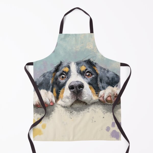 Item preview, Entlebucher Mountain Dog Peeking over Wall 01 designed and sold by Elisabeth Lucas.
