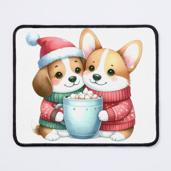 Item preview, Two Cute Dogs Sharing Hot Cocoa Christmas Holiday Cheer designed and sold by takeng07.