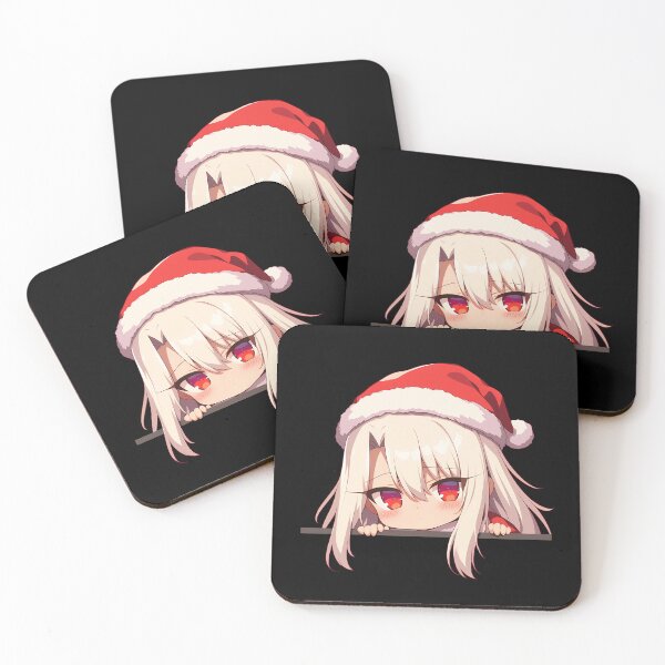 Item preview, Von Illyasviel Einzbern Fate Stay Night Chibi Kawaii Christmas Anime Girl Peeker Design designed and sold by Raslbazola.